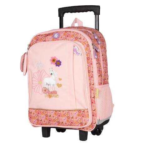 Sac à dos à roulettes 43 cm - motif cheval - generique bella sara  - vertbaudet enfant