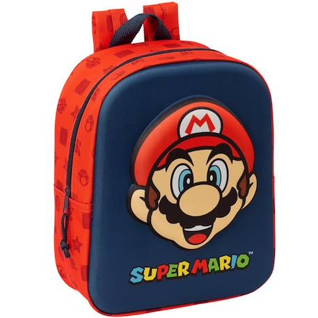 Garçon-Accessoires-Cartable, trousse-Sac à dos safta super mario 3d moulé en tissu synthétique