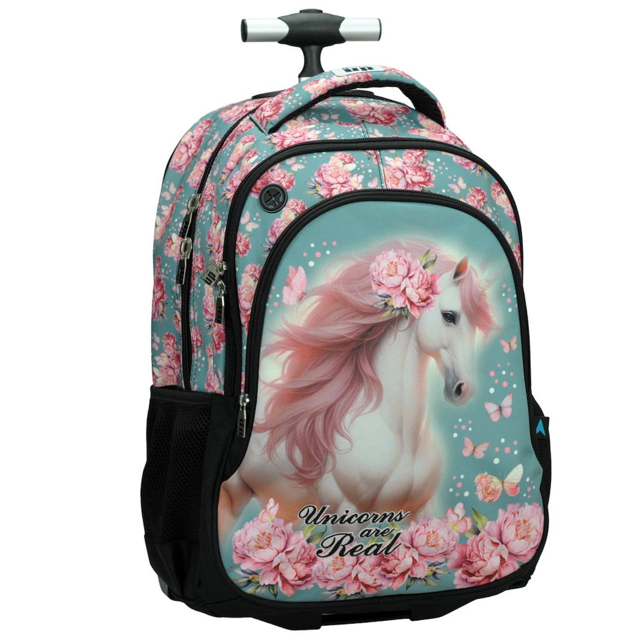 Sac À Dos À Roulettes Fille Licorne Unicorns Are Real 48 Cm Bleu Lagon
