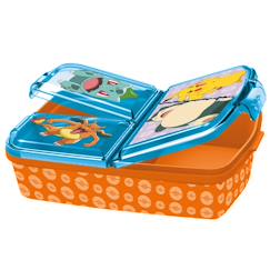 Puériculture-Boîte à goûter pokémon - pvc 4 compartiments, couvercle à charnière