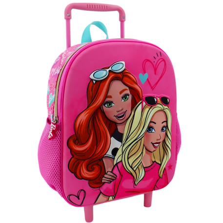 Fille-Sac à dos à roulettes - effet brillant 3d - barbie licence officielle
