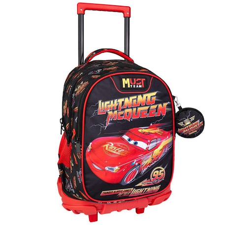 Sac à dos à roulettes cars lightning mcqueen 3 compartiments 45 cm  - vertbaudet enfant