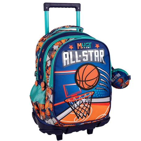 Sac à dos chariot 45 cm nba all star – 3 compartiments zippés  - vertbaudet enfant