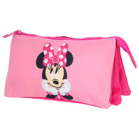 Fille-Accessoires-Cartable, trousse-Trousse triple compartiment toile minnie mouse disney