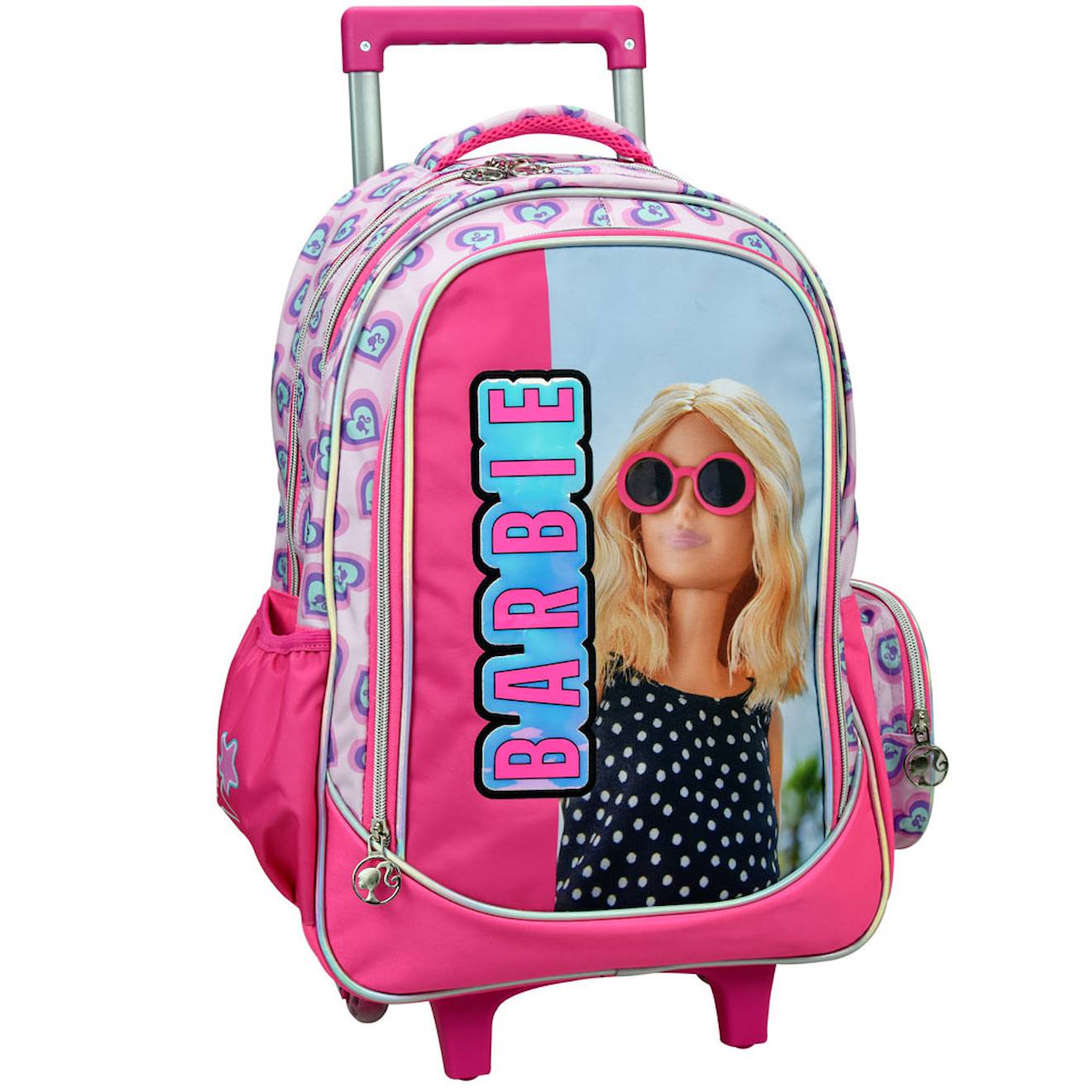 Sac À Dos À Roulettes Fille 46 Cm - Imprimé Barbie - Licence Officielle Multicolore