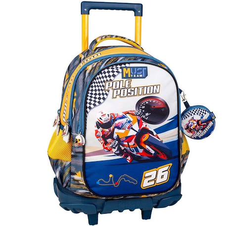 Garçon-Sac à dos à roulettes garçon moto pole position 45 cm - trolley scolaire