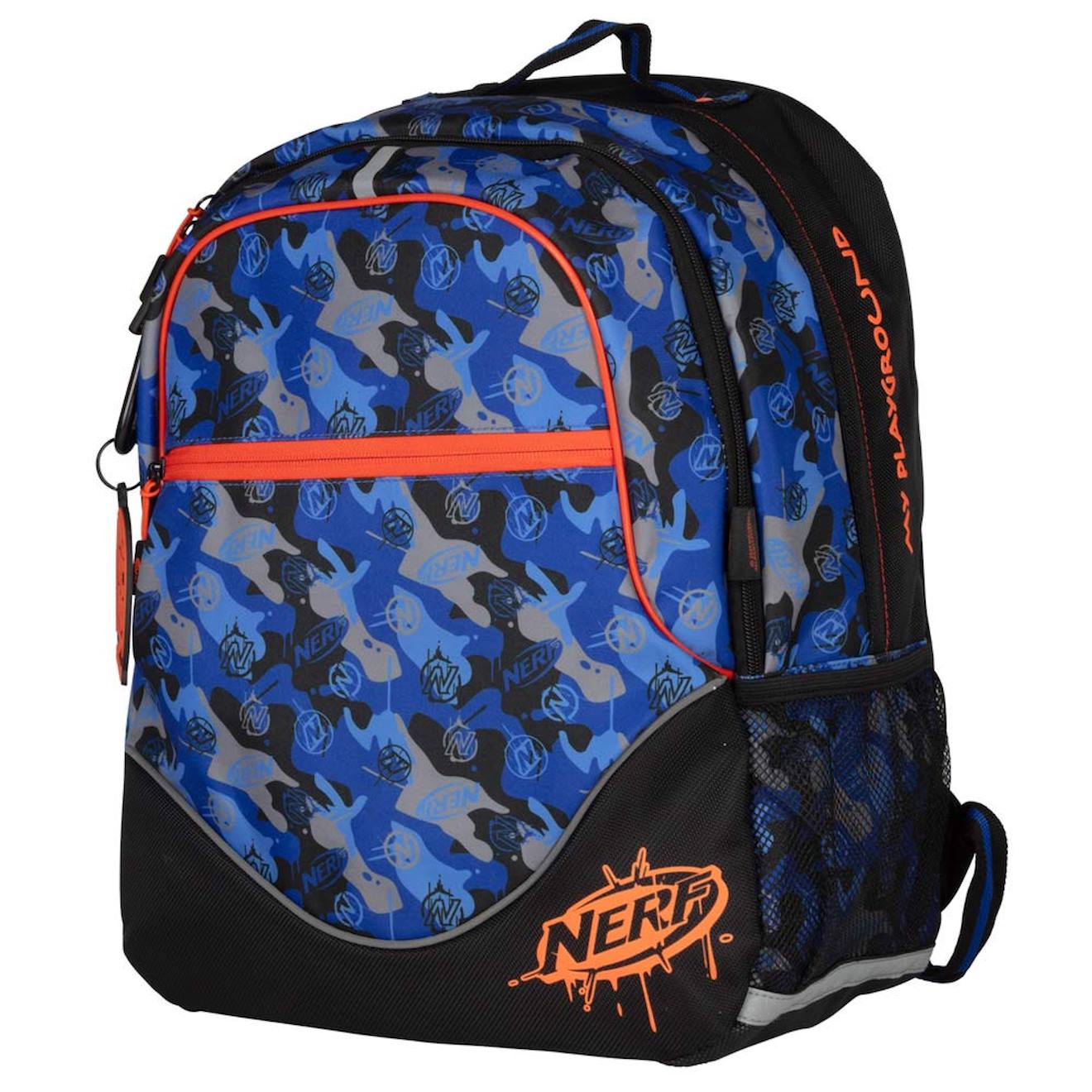 Sac À Dos Scolaire Garçon Nerf En Polyester Motif Camouflage Playground Multicolore