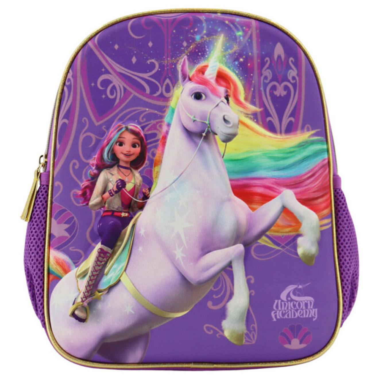 Sac Dos Maternelle Fille 3d Licorne Unicorn Academy Bleu Violet Gris 19 €