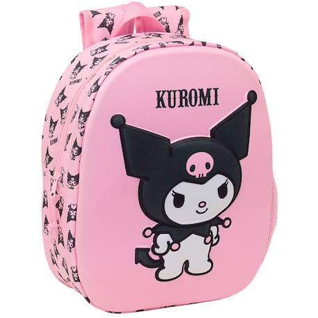 Fille-Accessoires-Cartable, trousse-Sac à dos préscolaire 3d kuromi moulé