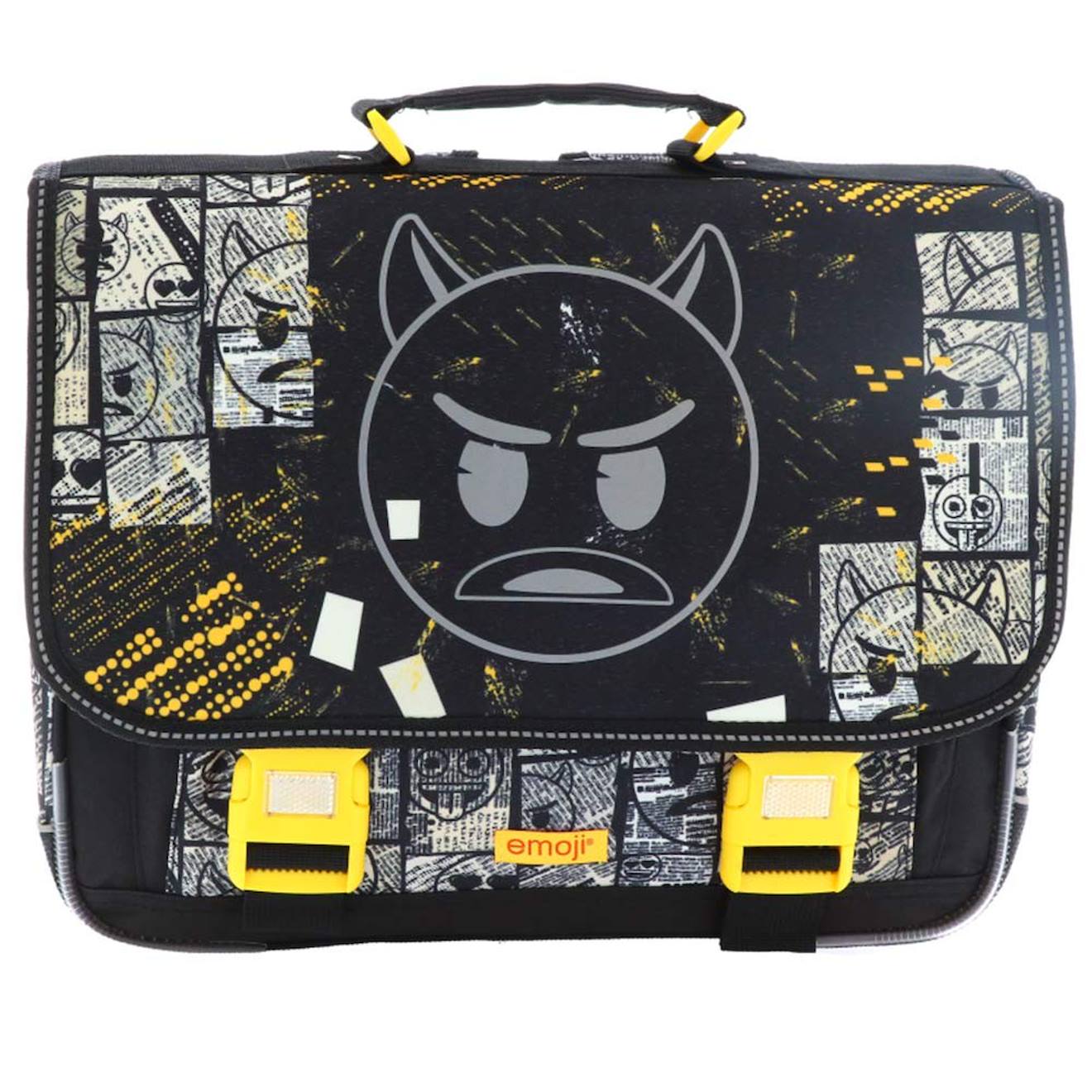 Cartable Scolaire Garçon Emoji Devil Idéal École Primaire 41 Cm Noir / Jaune