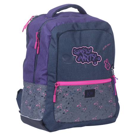 Fille-Accessoires-Cartable, trousse-Sac à dos fille 43 cm graffiti avec poches zippées réfléchissantes kip