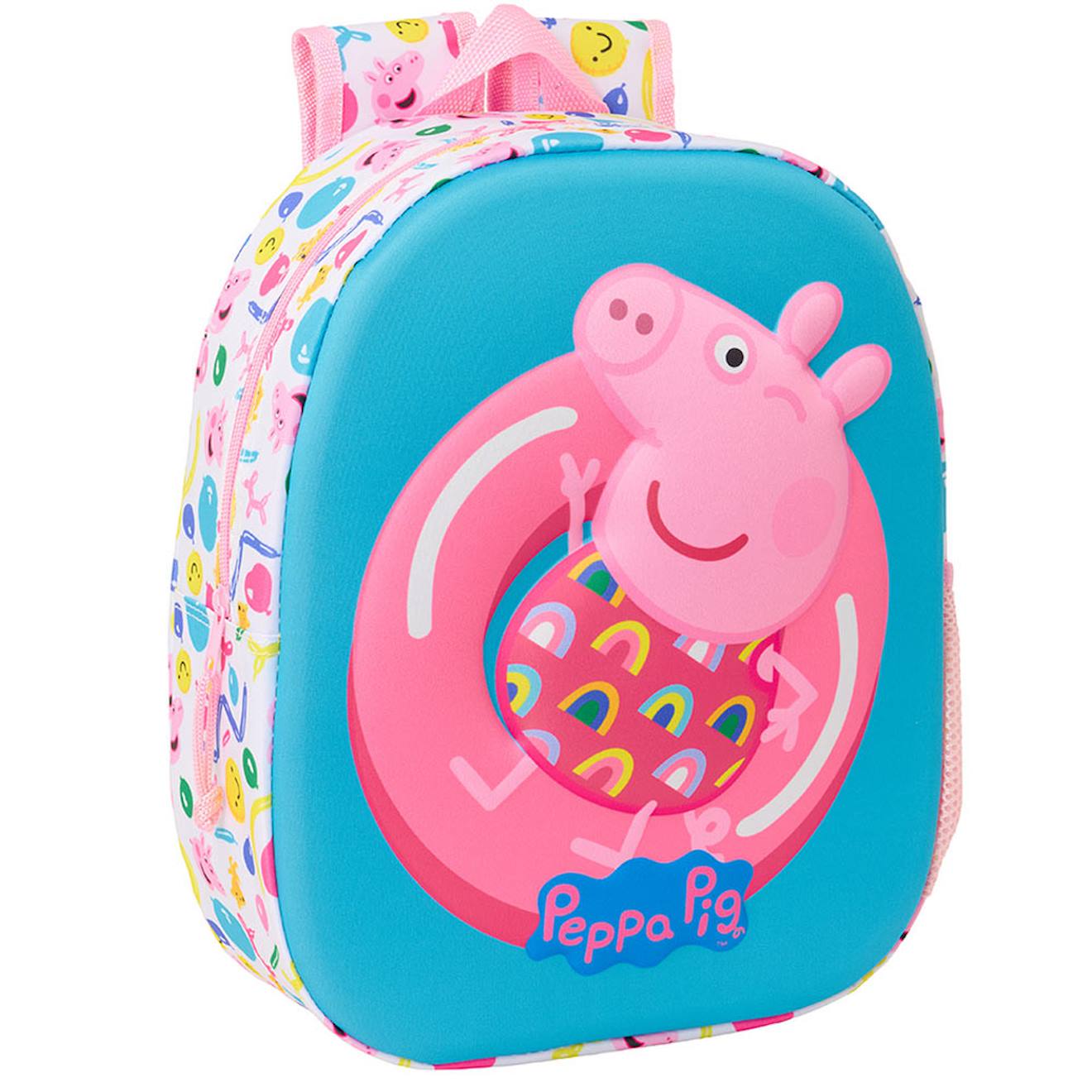 Sac À Dos Maternelle Fille Peppa Pig Effet 3d Mousse Pool Party Multicolore
