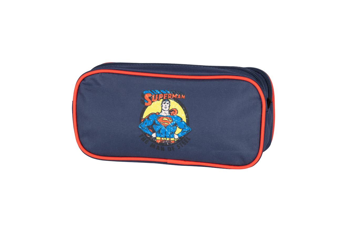 Superman - Trousse Scolaire Enfant - Garon - Bleu Marinerouge - 2 Compartiments Bleu 14 €