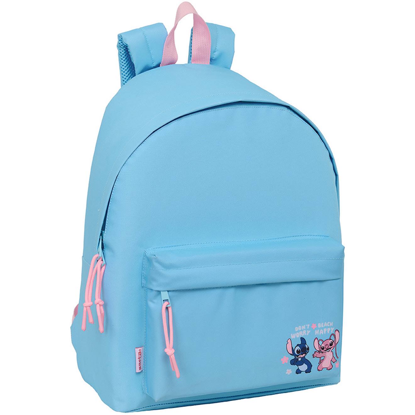 Sac À Dos Fille Stitch Et Angel dont Worry Beach Happy 42 Cm Bleu / Rose