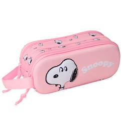 Trousse fille snoopy tête 3d motif peanuts 2 compartiments  - vertbaudet enfant