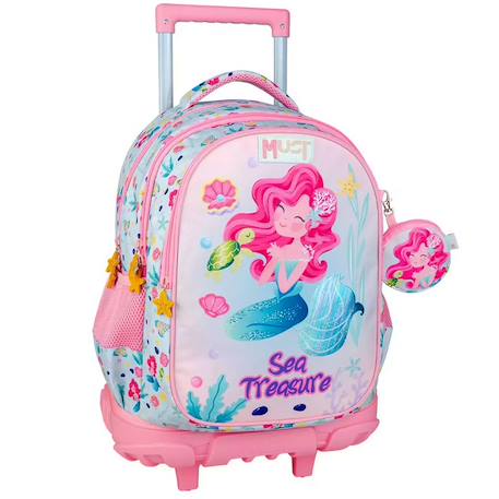 Sac à dos à roulettes must sirène trésor 45 cm trolley  - vertbaudet enfant