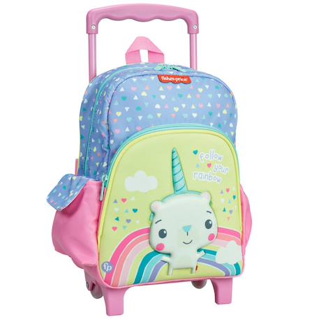 Fille-Accessoires-Cartable, trousse-Sac à dos à roulettes licorne fisher price 30 cm maternelle