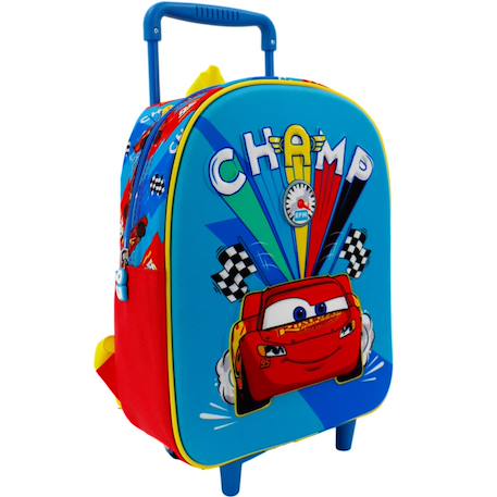 Garçon-Accessoires-Sac à roulettes maternelle garçon cars champion 30 cm - trolley scolaire