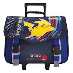 -Cartable à roulettes garçon polyester team pikachu pokemon
