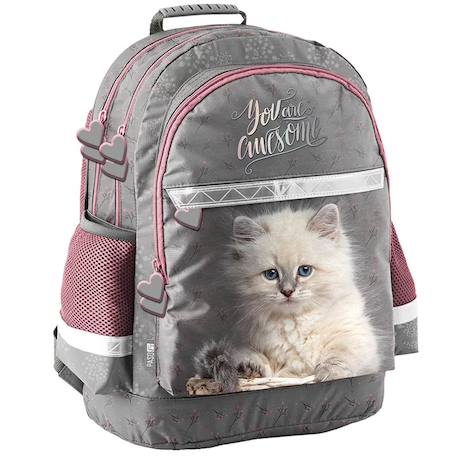 Sac à dos scolaire chaton "you are awesome" avec 2 compartiments 41 cm  - vertbaudet enfant
