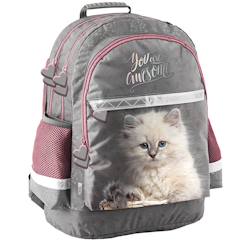 Sac à dos scolaire fille chaton "you are awesome" avec 2 compartiments 41 cm  - vertbaudet enfant