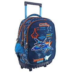 Sac à dos trolley garçon 3 compartiments aviation order 45 cm  - vertbaudet enfant