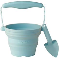 -Seau pliable en silicone avec truelle – jouet de jardin et de plage souple et coloré