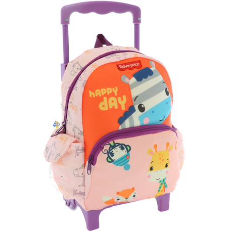 Fille-Accessoires-Cartable, trousse-Sac à dos à roulettes maternelle zèbre fisher price 30 cm