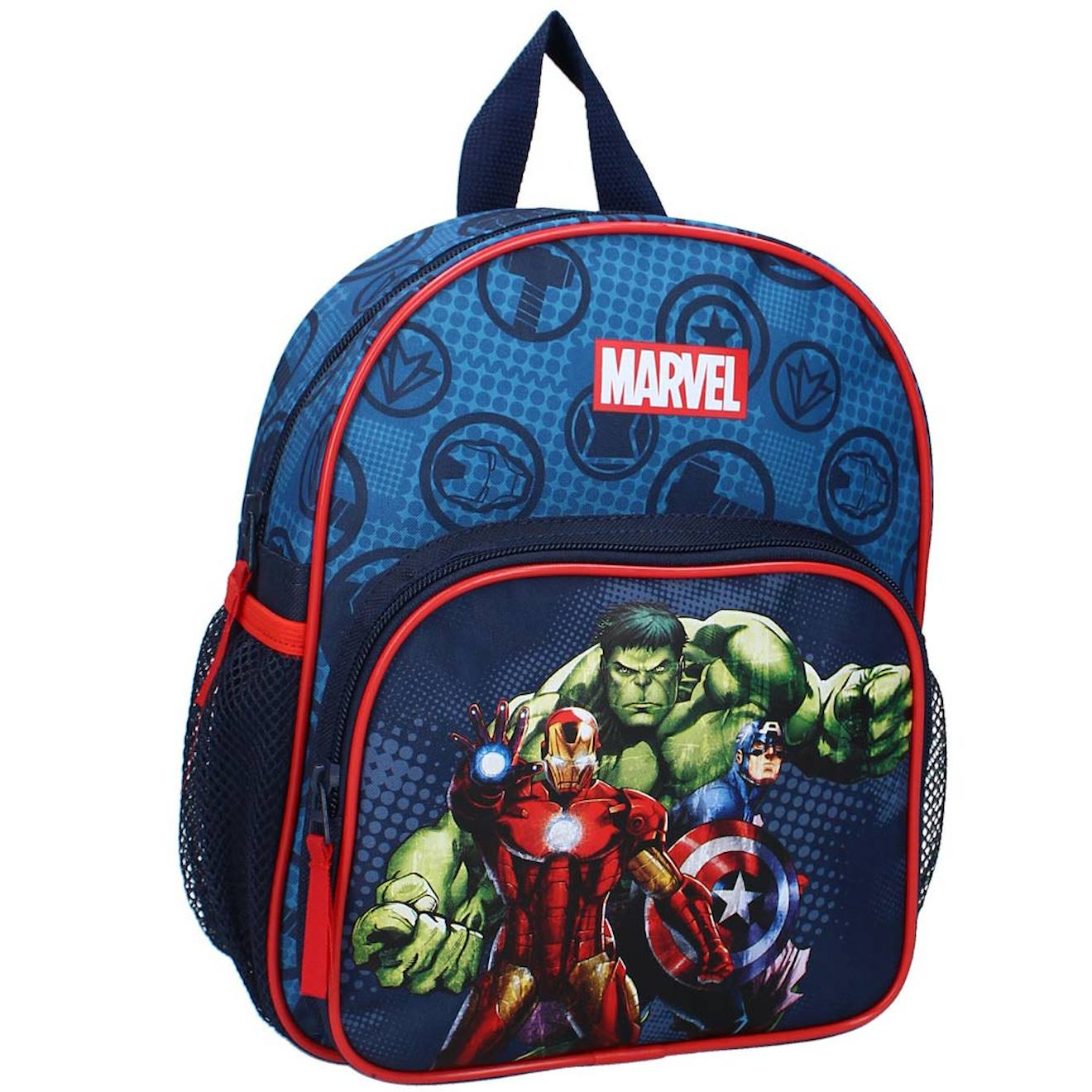 Sac À Dos Maternelle Garçon Marvel Avengers Ultraforce - Hulk, Iron Man, Captain America - 30 Cm Bleu / Rouge