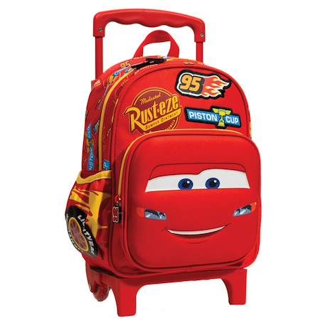 Fille-Accessoires-Cartable, trousse-Sac à dos à roulettes cars enfant 30 cm façade effet coque dure