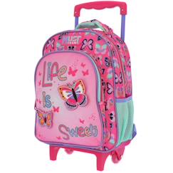 Sac à dos à roulettes must papillons life is sweet 31 cm trolley - maternelle  - vertbaudet enfant