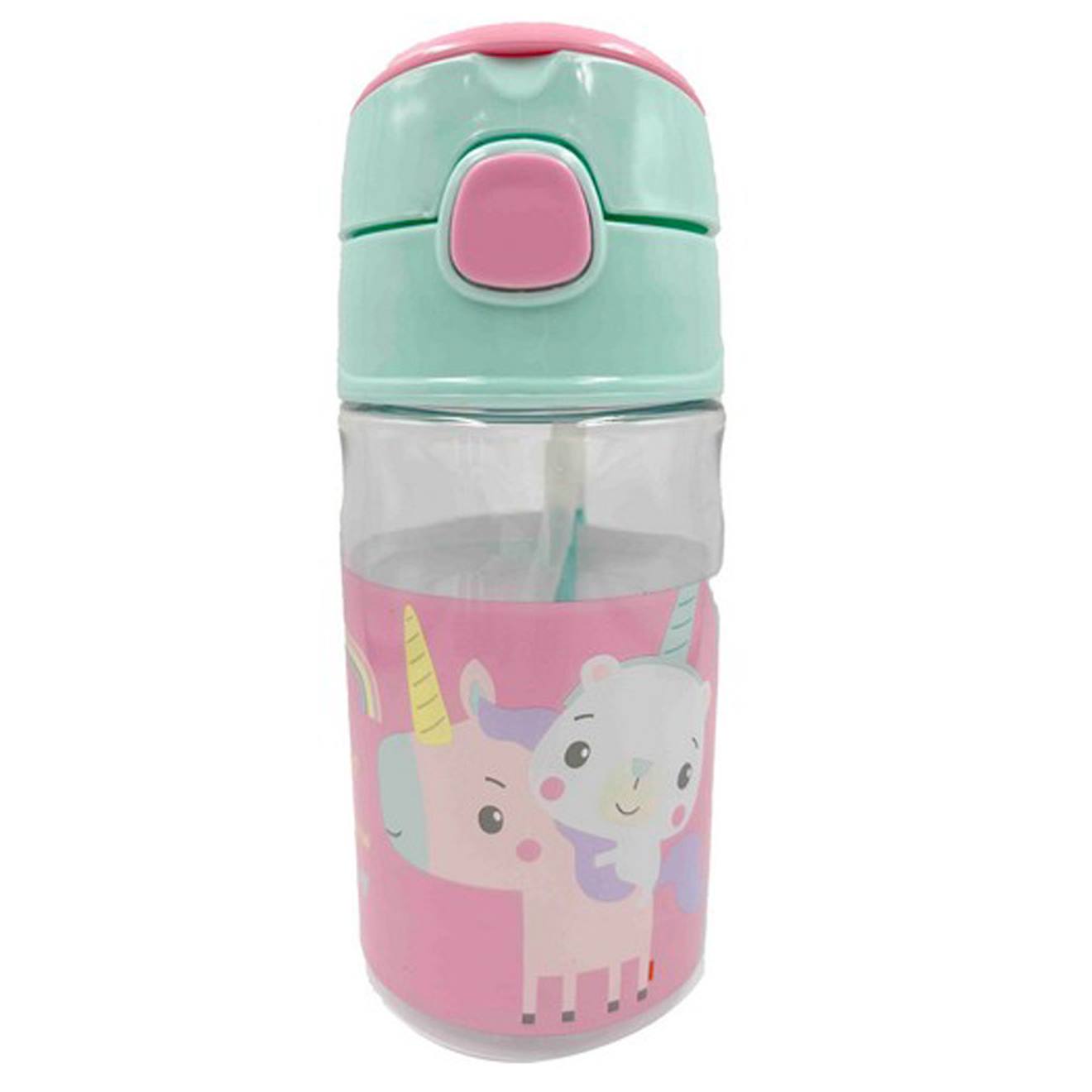Gourde Paille Licorne Arc-en-ciel 350 Ml Bpa Free Fisher-price Blanc / Rose / Clair / Gris