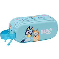 Jouet-Matériel scolaire-Trousse double bluey en tissu néoprène aspect textile imprimé 3d