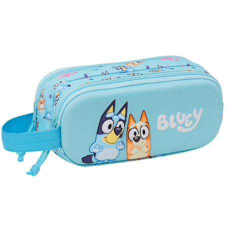 Trousse double bluey en tissu néoprène aspect textile imprimé 3d  - vertbaudet enfant