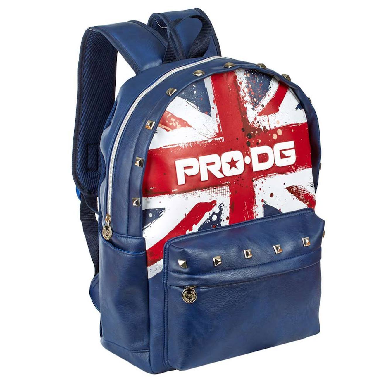 Sac À Dos Scolaire Similicuir Imprimé Union Jack Pro-dg London Beast Bleu