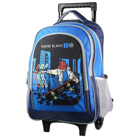 Sac à dos à roulettes poivre skateur 45 cm trolley garçon  - vertbaudet enfant