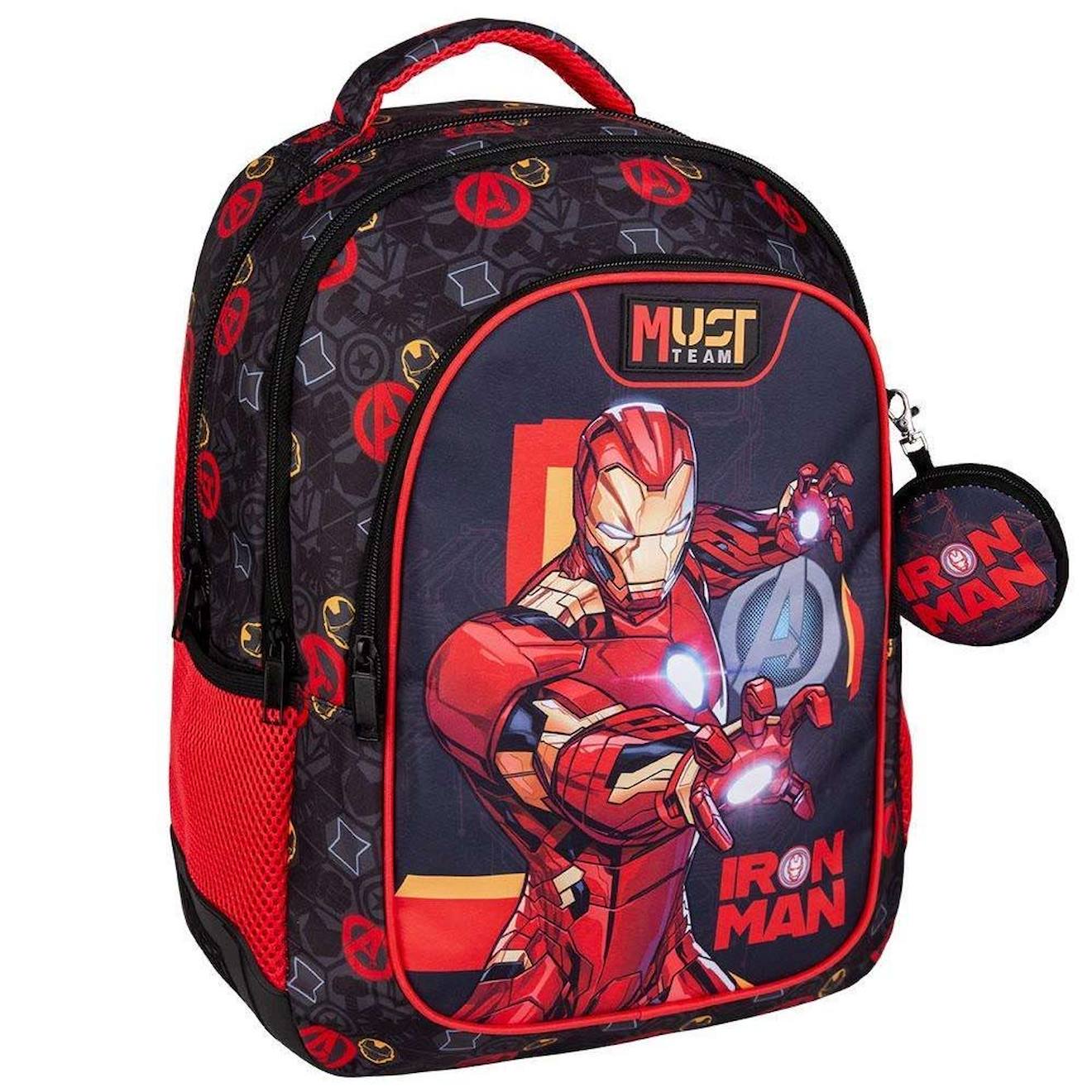 Sac Dos Enfant Iron Man 43 Cm 2 Compartiments Zipps Noir Rouge 39 €