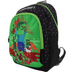 Sac à dos scolaire garçon imprimé creeper qualité supérieure minecraft  - vertbaudet enfant