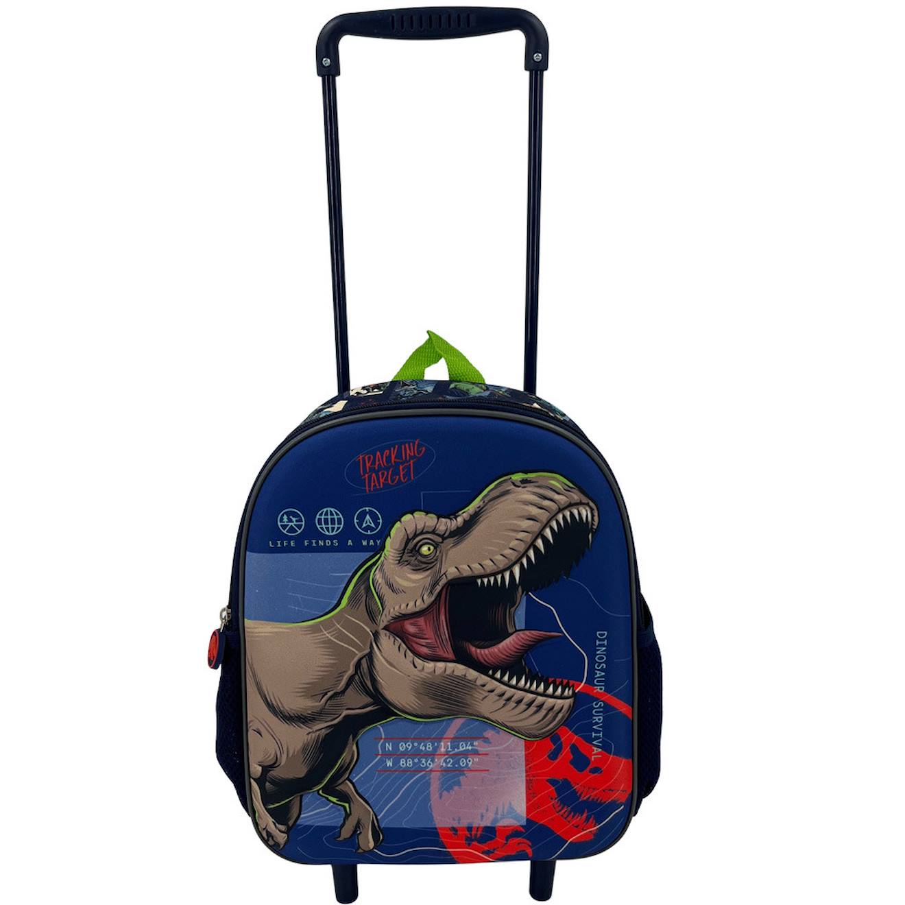 Sac À Dos Trolley Garçon Jurassic World Devant 3d Moulé En Synthétique Rouge