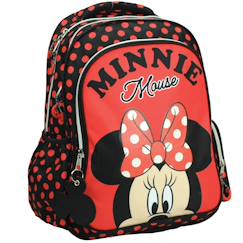 Sac à dos scolaire fille polyester motif pois minnie  - vertbaudet enfant
