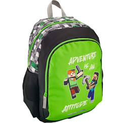 -Sac à dos garçon minecraft motif pixelisé polyester premium