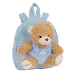 -Sac à dos maternelle garçon peluche avec ourson amovible