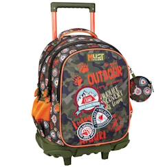 Sac à dos à roulettes garçon 45 cm 3 compartiments zippés outdoor  - vertbaudet enfant