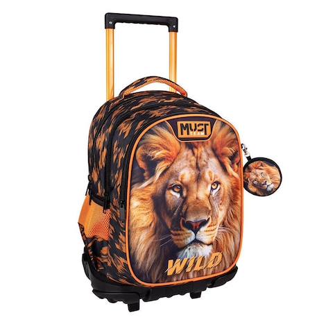 Sac à dos à roulettes must lion wild 45 cm trolley  - vertbaudet enfant