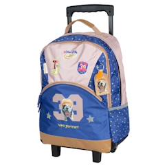 Sac à dos à roulettes teo jasmin 43 cm haut de gamme (college)  - vertbaudet enfant