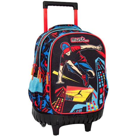 Garçon-Accessoires-Sac à dos trolley 3 compartiments sport extrême parkour 45 cm