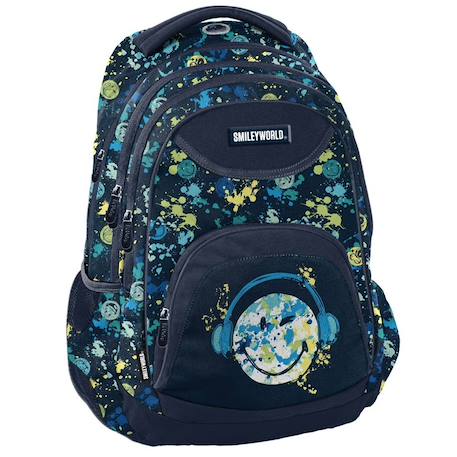 Sac à dos scolaire 40 cm motif éclaboussures smiley world  - vertbaudet enfant