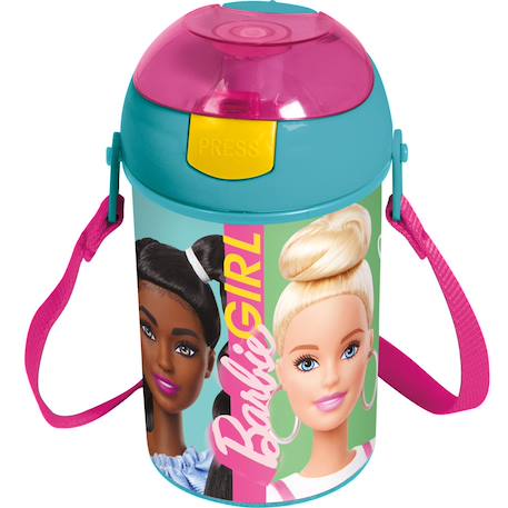 Gourde enfants barbie 450 ml pvc pop-up avec sangle et bec anti-fuite  - vertbaudet enfant