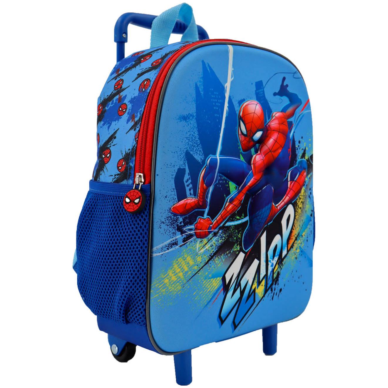 Sac À Dos Trolley Garçon 3d Polyester Moulé Spiderman Bleu / Rouge / Blanc