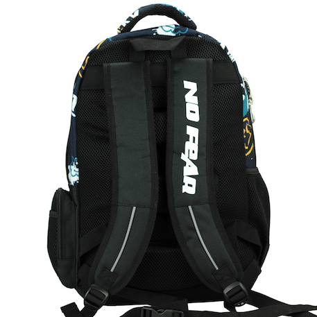 Sac à dos scolaire garçon emoji graffiti no fear 43 cm Bleu / blanc 3 - vertbaudet enfant 